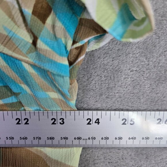 Womens Allison Daley Tropical Leaf Print Blouse Button-Up Short Sleeve Size 16 - Picture 5 of 7